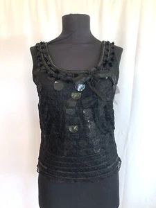 Yansi Fugel Lace and Large Sequin Blouse Top - size 4 Small - Picture 1 of 6