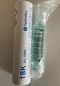 AMPOULE ACIDE - REACTIF TECHNOFLUX - TEST OR 18K - NEUVE SOUS EMBALLAGE - Foto 1 di 1