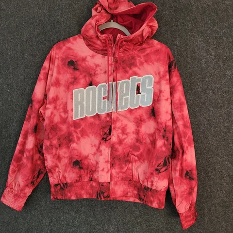 Women's Size Large Mitchell & Ness NBA Galaxy Reflective Jacket Houston Rockets Cover