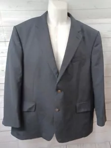 Versini Mens Wool Sport Coat Blazer Jacket Black Two Button 48R - Picture 1 of 5