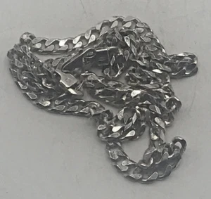 Vintage Solid Sterling Sterling Silver Curb Chain Necklace 25.5 gr PERFECT GIFT - Picture 1 of 6
