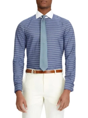 Ralph Lauren Purple Label Italy Aston Striped Blue Button Down Dress Shirt  - Image 1 of 4