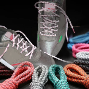Reflective Round Rope Shoe Laces Shoelaces Sneakers Athletic Sports Strings◇ - Picture 1 of 43