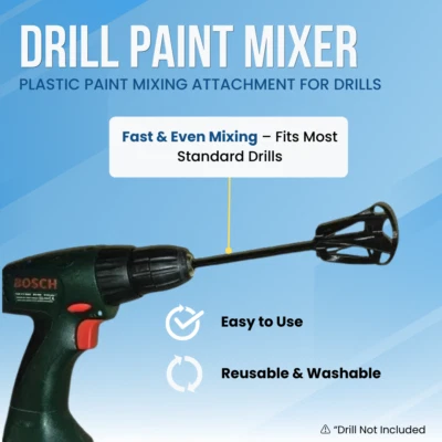 Drill Paint Mixer - Plastic Paint Mixing Attachment for Drills