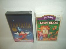 Walt Disney FANTASIA & ROBIN HOOD ANIMATED CARTOON MASTERPIECE VHS NEW SEALED! 