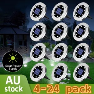 4-24x Solar Powered Outdoor Lights Waterproof Garden inground Deck Path Recessed - Picture 1 of 26