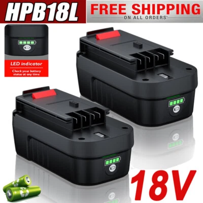 2x 1x Battery 18V for Black & Decker A18 A1718 A18NH A18E Firestorm HPB18-OPE
