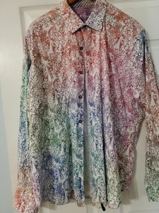 Robert Graham NWT Painted Faces L/S Casual Button Down Shirt Size 3XL Multicolor - Picture 1 of 17
