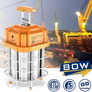 LED Temporary Work Lights 80W Linkable Construction Hanging Jobsite Lights 5000K - Picture 1 of 9