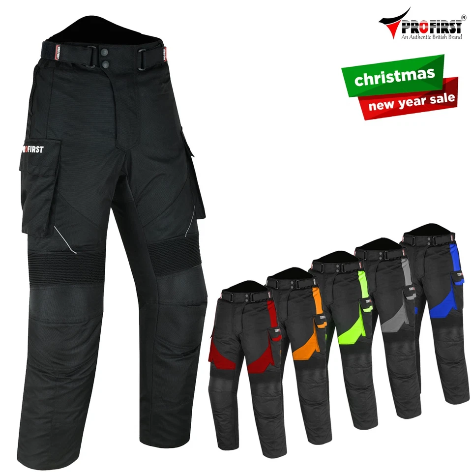 WATERPROOF CE ARMOURED Motorcycle Trousers Thermal Lined Riding Pants Motorbike - Image 1 of 4