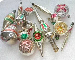 15 Vintage Mercury Glass Christmas Ornaments Soviet Xmas Tree Antique Old Decor - Picture 1 of 5