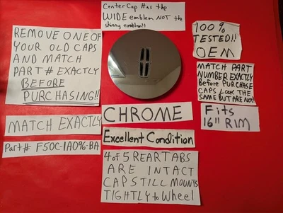 ✅ 1 OEM 98-02 LINCOLN TOWN CAR CONTINENTAL Wheel Center Cap CHROME F50C-1A096-BA - Image 1 of 4