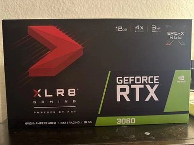 PNY Nvidia GeForce RTX 3060 12GB XLR8 Dual Fan GDDR6 Graphics Card GPU - Image 1 of 4