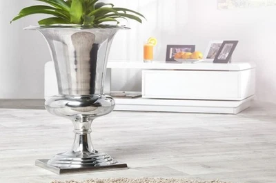 Casa Padrino Designer Aluminium Vase Silber Ø 35 x H. 60 cm - Luxus Blumenvase i - Bild 1 von 4