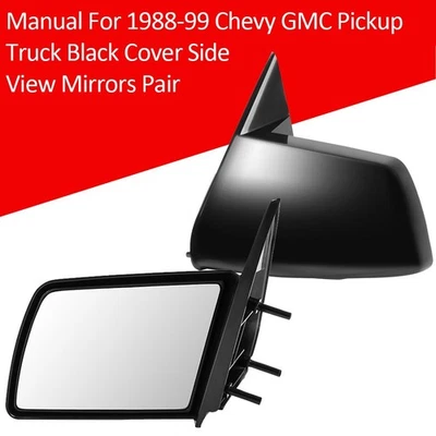 手动侧镜一对套装左 LH 和右右手适用于 88-98 雪佛兰 GMC 皮卡车 — 第 1/4 张图片