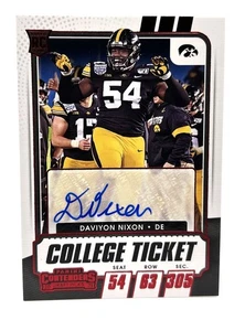 Daviyon Nixon (RC) #200 Iowa Hawkeyes 2021 Panini Contenders Football Red Auto - Picture 1 of 2