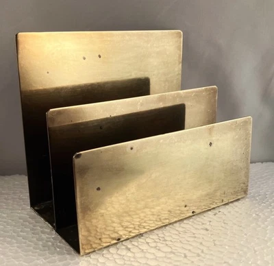 Antique Bradley & Hubbard Solid Brass Modernist Letter Holder w/2 Sections c1900 - Image 1 of 4