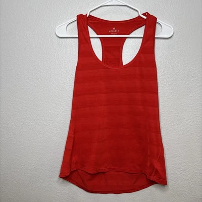 Regata Feminina Athleta Racerback - Vermelha, Listras - Tamanho Médio - Imagem 1 de 4