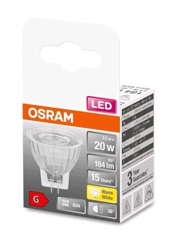 10 x 12V 2.5W MR11 GU4 LED Light Lamp Globes Bulbs Warm White 2700K Clearance  - Image 1 of 2