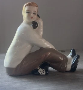 Vintage Teenage Boy on phone Japan Porcelain Ceramic mid-century - Picture 1 of 8