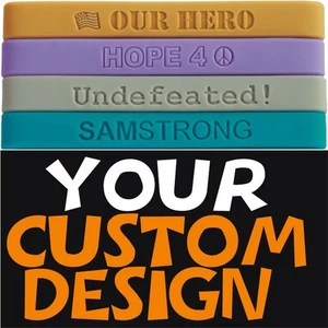 200 pulseras de silicona personalizadas TU color, texto e imagen - Imagen 1 de 2