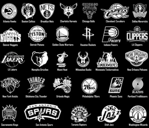 NBA Team Decal/Sticker-CHOOSE YOUR TEAM-5 Size Options-Cornhole-Laptop-Wall Art - Picture 1 of 31