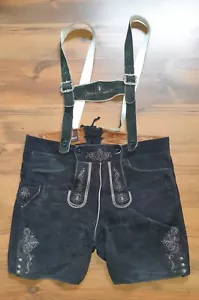 Trachten Echt Hirschlederhose, Echtlederhose, Kurz, gestickt, OKTOBERFEST!! - Bild 1 von 1