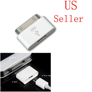 Micro USB Female To Dock 30 Pin Male Charger Adapter for iPhone 4S  i Pad 2 iPod