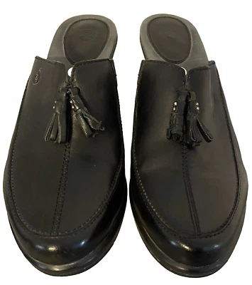 Ariat Mules Clogs US 10 Black Leather Tassel Wedge Heels Shoes 20925 - Image 1 of 4