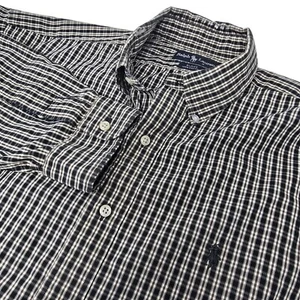 Ralph Lauren Blake Button Down Shirt Large Tan Black Men's Long Sleeve - Foto 1 di 5