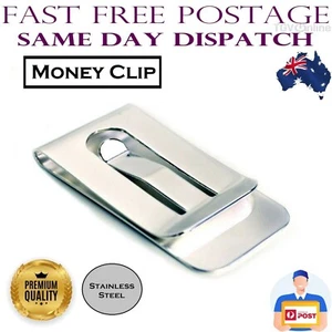 Solid Stainless Steel Money Clip Silver High Polished Simple Classic In Sydney - Picture 1 of 24