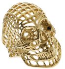 Mesh Skull 18k Yellow Gold Overlay stainless steel men&#39;s ring size 12 T58