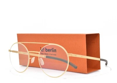 iC! Berlin Hansa Matte Gold Eyeglasses Two Bridge ROUND AVIATOR FRAME 51-15-150 - Image 1 of 4