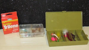 Vintage Fishing Fly Accessories w/Flies, Lures, fishing Line and Lure Boxes - Picture 1 of 6