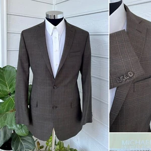 Michael Kors Slim Mens Two Button Plaid Blazer Sport Coat Jacket Size 40-42L - Picture 1 of 10