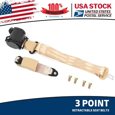 1x Kit ajustable de correas de cinturón de seguridad retráctiles de 3 puntos beige para Saab Foto 1 de 4