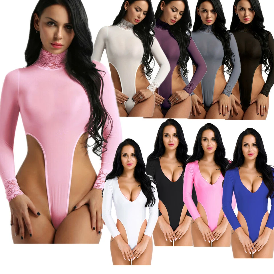 Женский боди стринги трико верхний комбинезон рубашка комбинезон чистый длинным рукавом блузка - Изображение 1 из 1