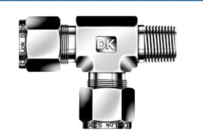 1/4" Tube x 1/4" Tube x 1/4" MNPT Male Run Tee 316ss Dk-Lok DTRMZ 4-4N-S	 - Image 1 of 2