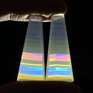 Rainbow Iris Agate Pair Cabochon 30x12x4mm High Quality 12 ct (each) - Picture 1 of 7