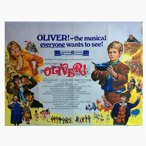 OLIVER! (1968) RARE VINTAGE 40"x30" UK CINEMA QUAD POSTER - Imagen 1 de 11