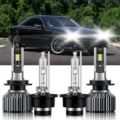 For Mercedes-Benz CL65 AMG 2005-2009 LED HID Headlight Hi Low Bulbs H7+D2S 6500K - Image 1 of 4