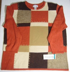 Alfred Dunner Women's 2X pullover Sweater Steeple Chase Red-orange brown+ New - Picture 1 of 7