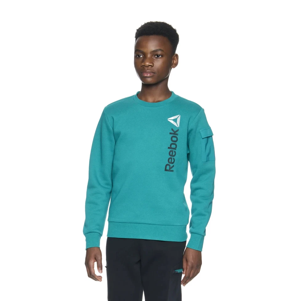 Sudadera deportiva de cuello redondo de vellón para niño Reebok Foto 1 de 1