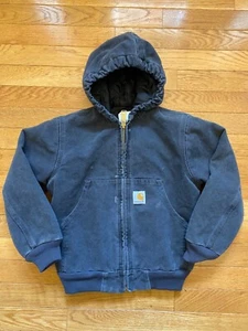 Carhartt Mid-Weight Quilt Lined Jacket Youth sz S Y06 PTL Petrol Gray - Picture 1 of 4