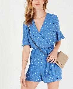 Maison Jules Women’s Printed Surplice Rompers - Picture 1 of 3