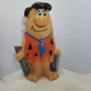 Vintage 70’s Fred Flintstone 13” Plastic Coin Bank Hannah-Barbera With Stopper BDS - Bild 1 von 16