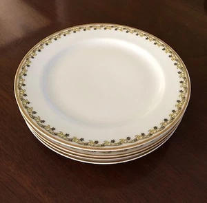 Haviland Limoges Schleiger 101 Black & Yellow Scrolls 4 Salad Plates - Picture 1 of 4