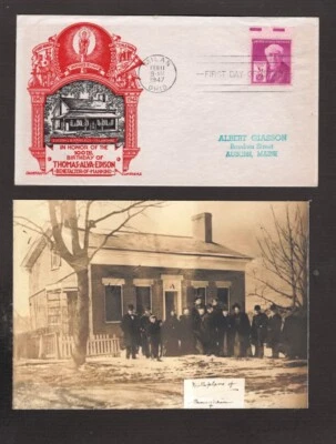 Thomas Edison 100th - First Day of Issue - Feb 11, 1947 - Staehle Cachet - Image 1 of 4