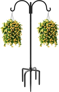Double Shepherd Hooks for Outdoor, 76" Heavy Duty Bird Feeder Hangers Garden ... - Picture 1 of 1