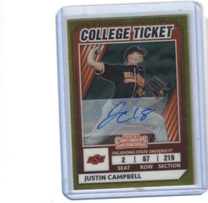 2022 ELITE EXTRA EDITION JUSTIN CAMPBELL AUTOGRAPH COLLEGE TICKET GUARDINAS /99 - Picture 1 of 1